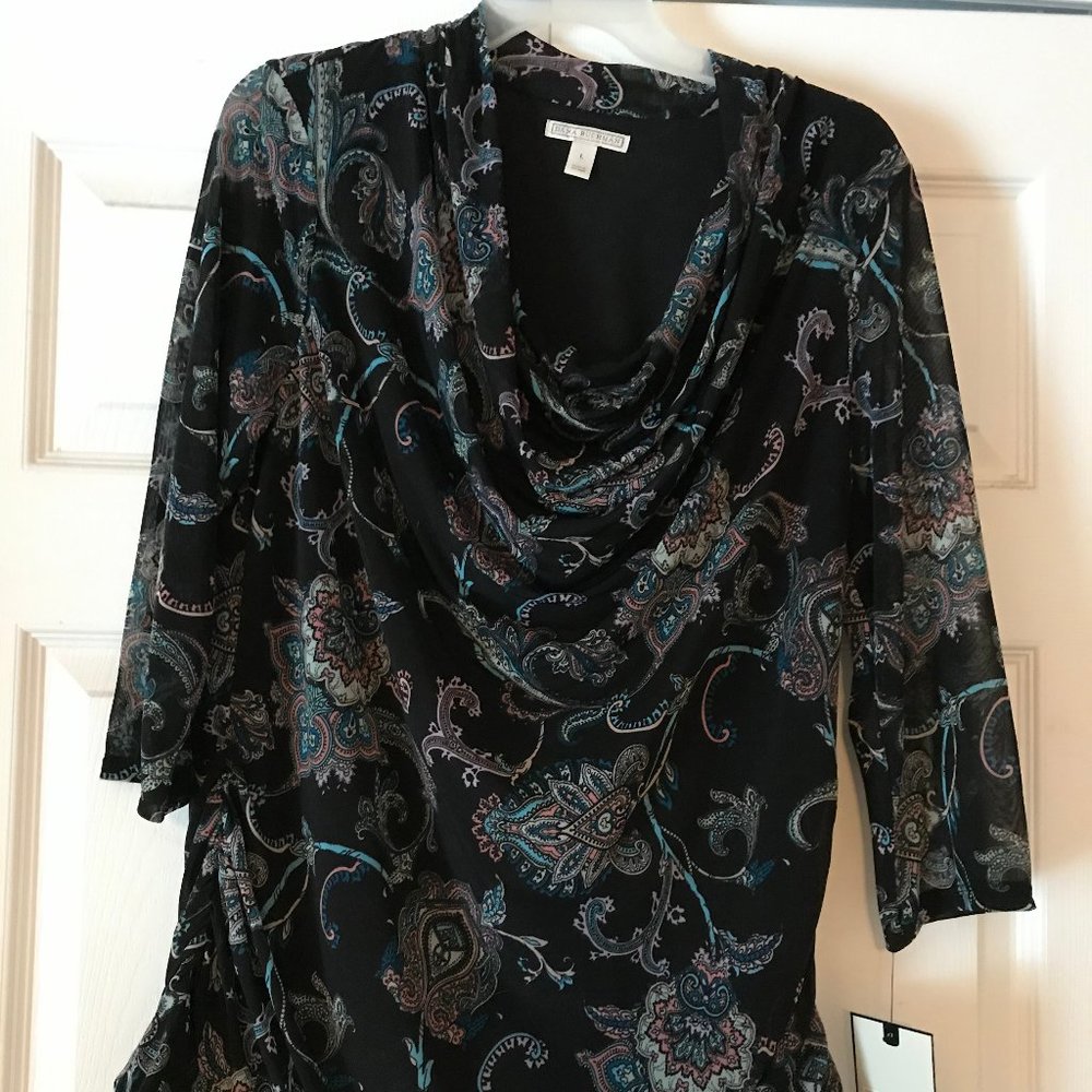 Dana Buchman Cowl 3/4 Sleeve Top